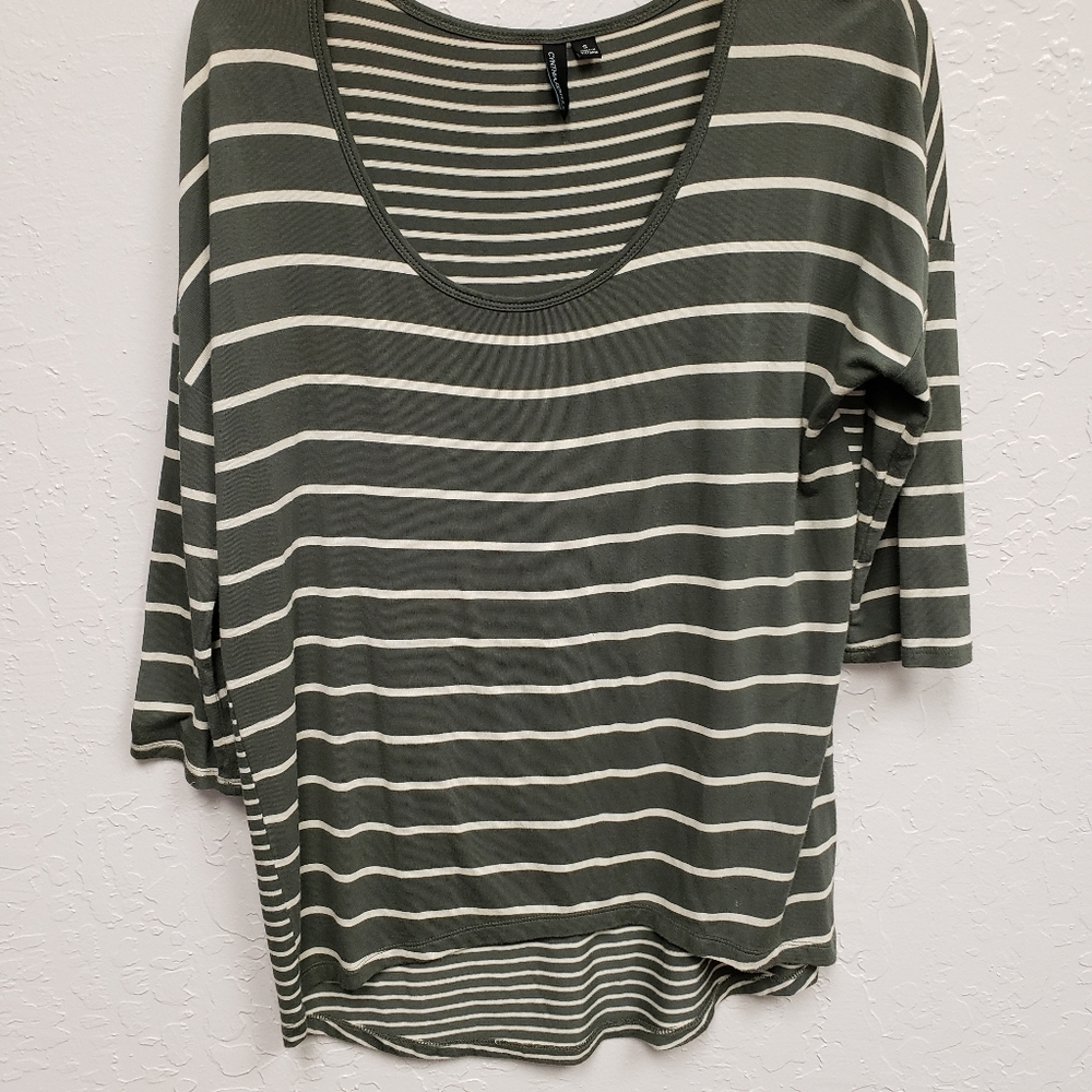 Cynthia Rowley striped 3/4 sleeve top